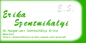 erika szentmihalyi business card