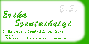 erika szentmihalyi business card